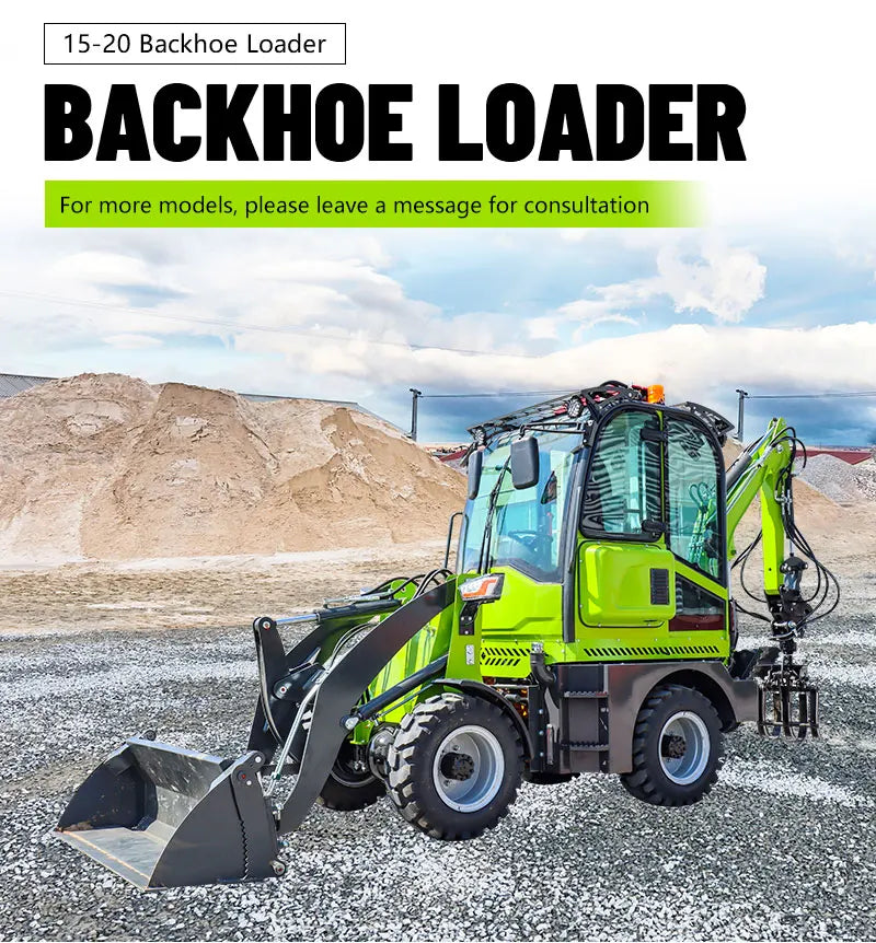 2 Ton Backhoe Loader – 24HP Tractor Excavator with 4-Wheel Drive | Heavy Duty Construction Equipment