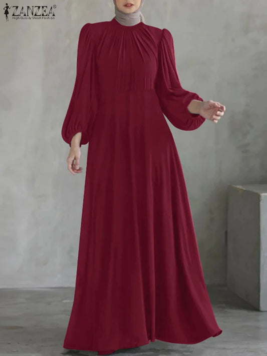 Elegant Long Sleeve Maxi Dress - Loose Fit Party Abaya