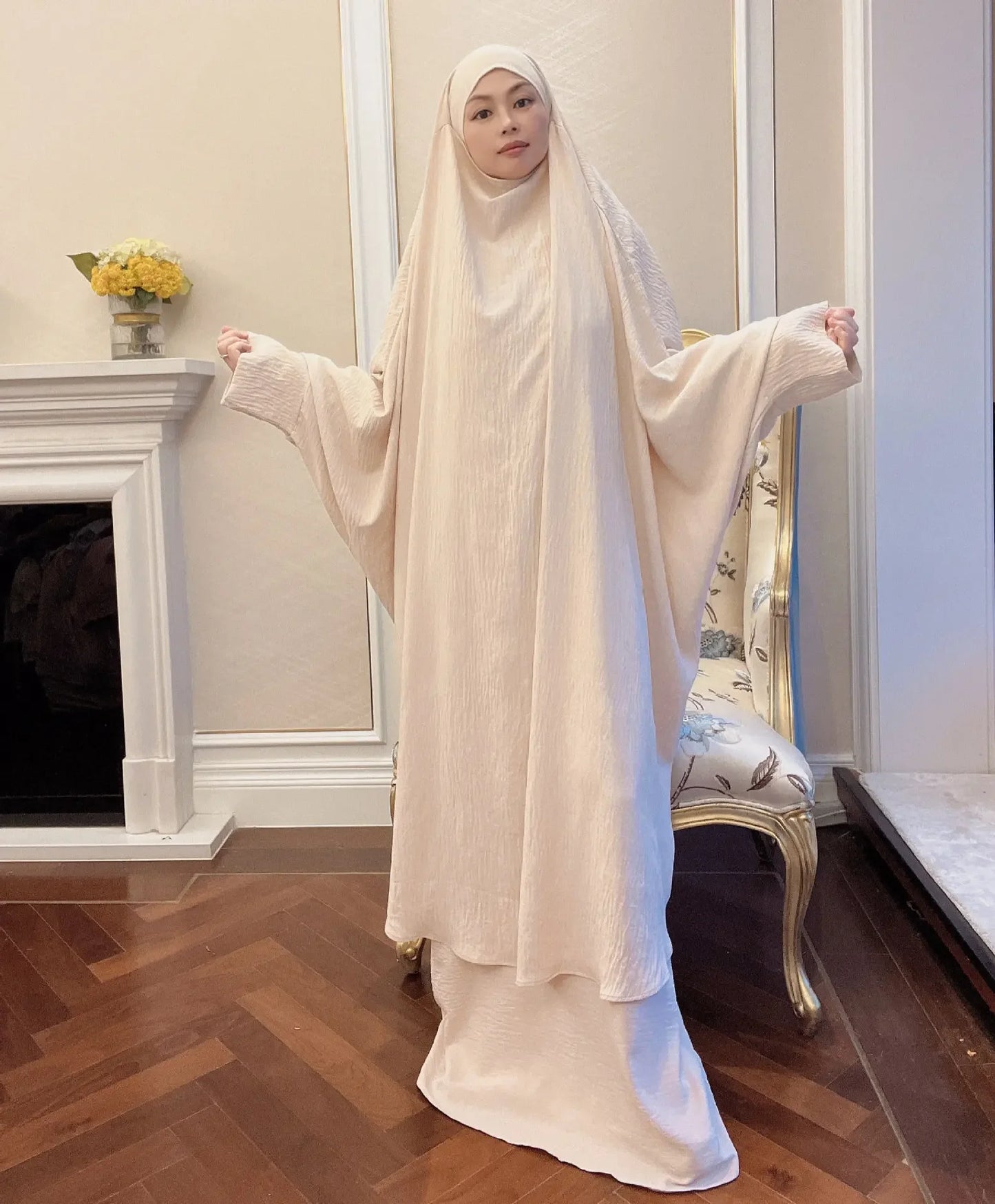 Long Khimar Prayer Set - 2 Piece Pullover Jilbab for Women