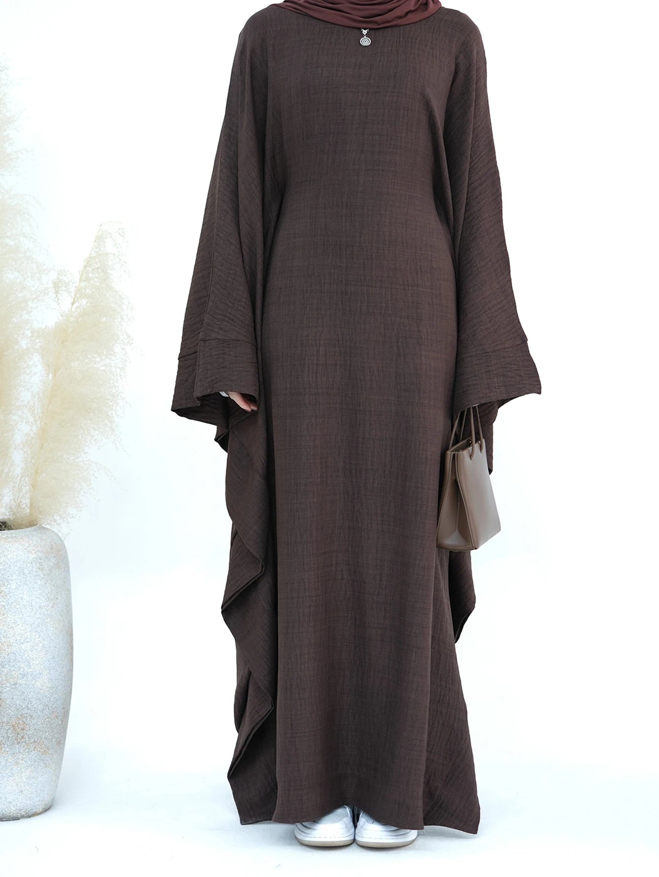 Dubai Kaftan Prayer Robe - Elegant Batwing Sleeve Abaya for Women | Ramadan & Eid