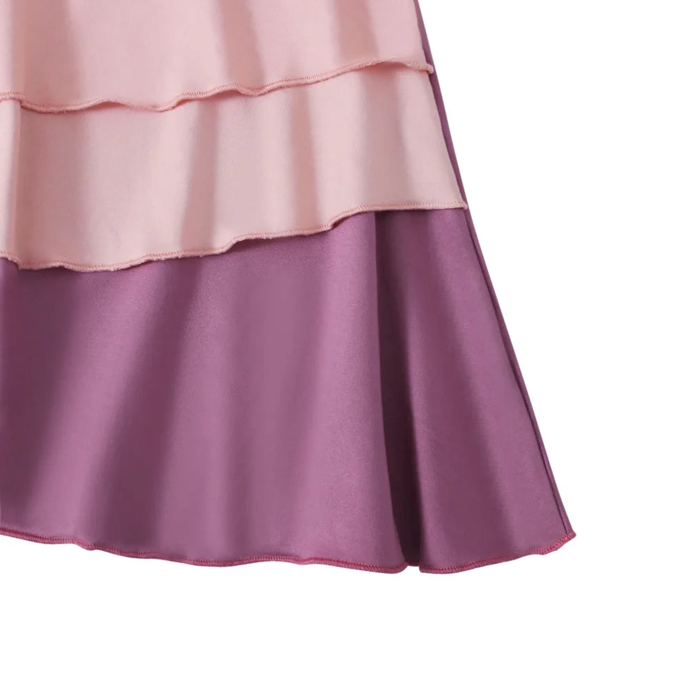 Muslim Girls Prayer Dress Set - 2-Piece Hijab Abaya with Headscarf for Children