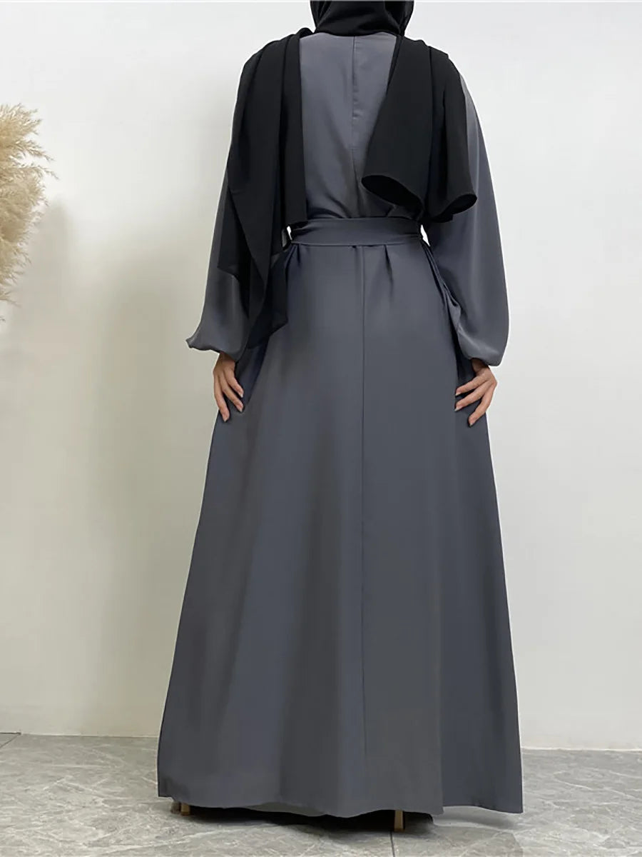 Elegant Abaya Dress with Pockets - Regular Fit Robe
