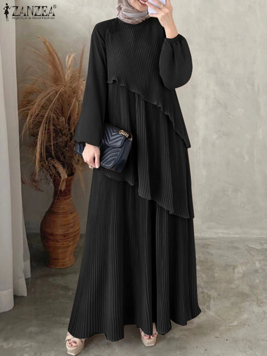 Jersey Maxi Dress - Loose Fit Long Sleeve Abaya