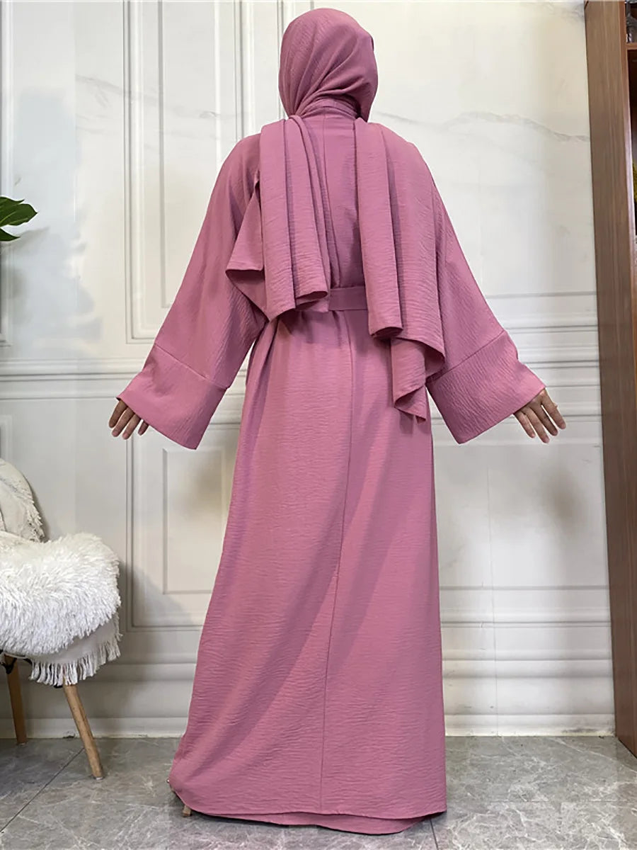 Complete Abaya Suit with Hijab - Modest Cardigan Set