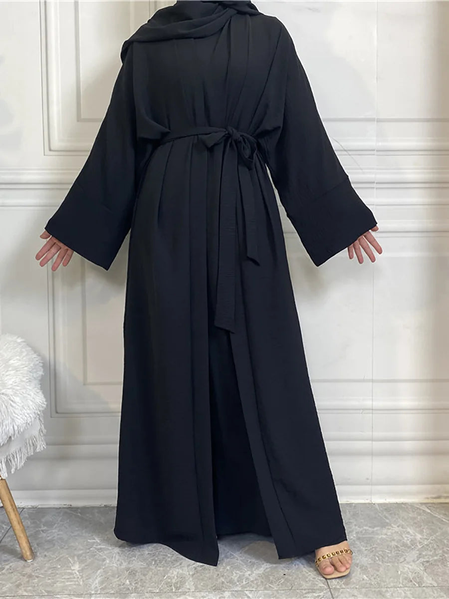 Complete Abaya Suit with Hijab - Modest Cardigan Set