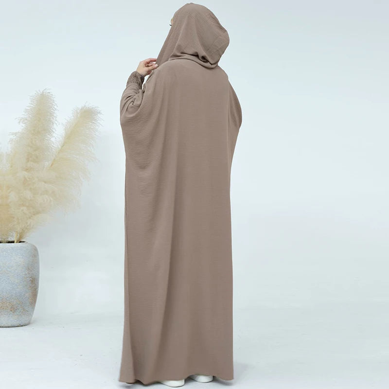 Premium Hooded Abaya Dress - Modest Islamic Clothing with Tassel Detail