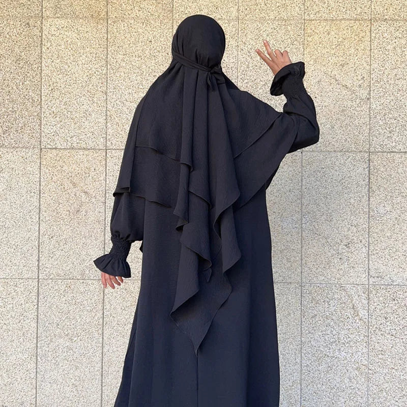 Long Khimar Prayer Garment - Overhead Hijab Pullover