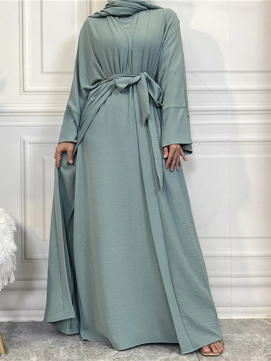 Complete Abaya Suit with Hijab - Modest Cardigan Set