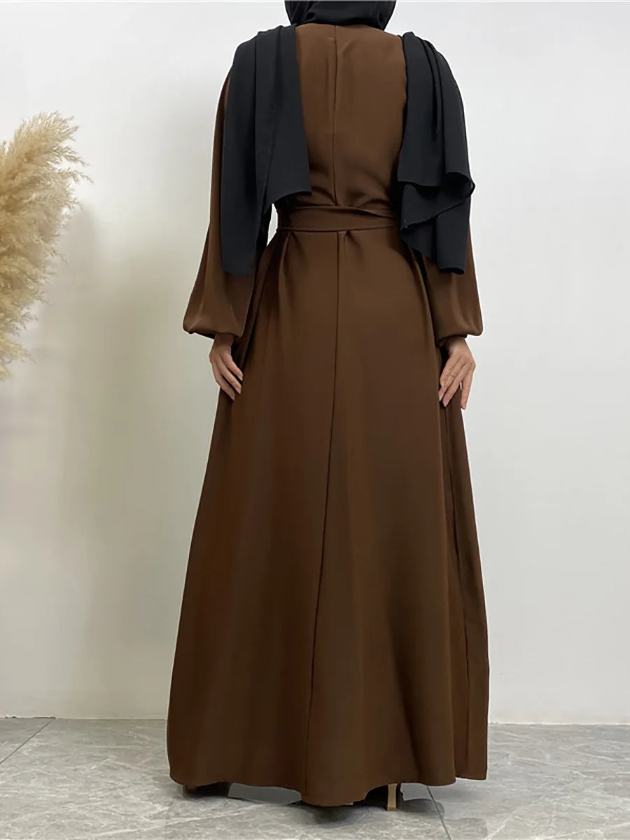Elegant Abaya Dress with Pockets - Regular Fit Robe