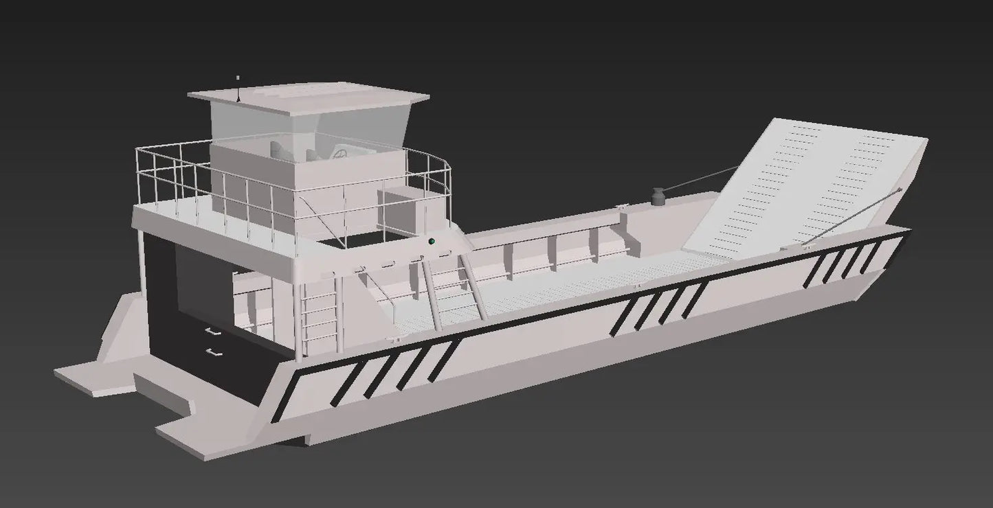 50ft Aluminum Landing Craft Cargo Barge - 15M Transportation Boat