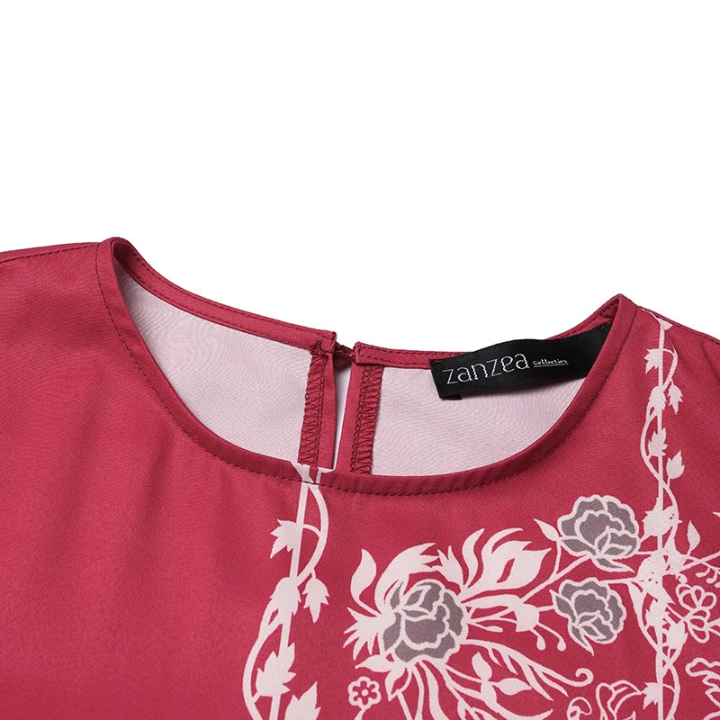 Bohemian Floral Maxi Dress - Elegant Muslim Abaya Kaftan