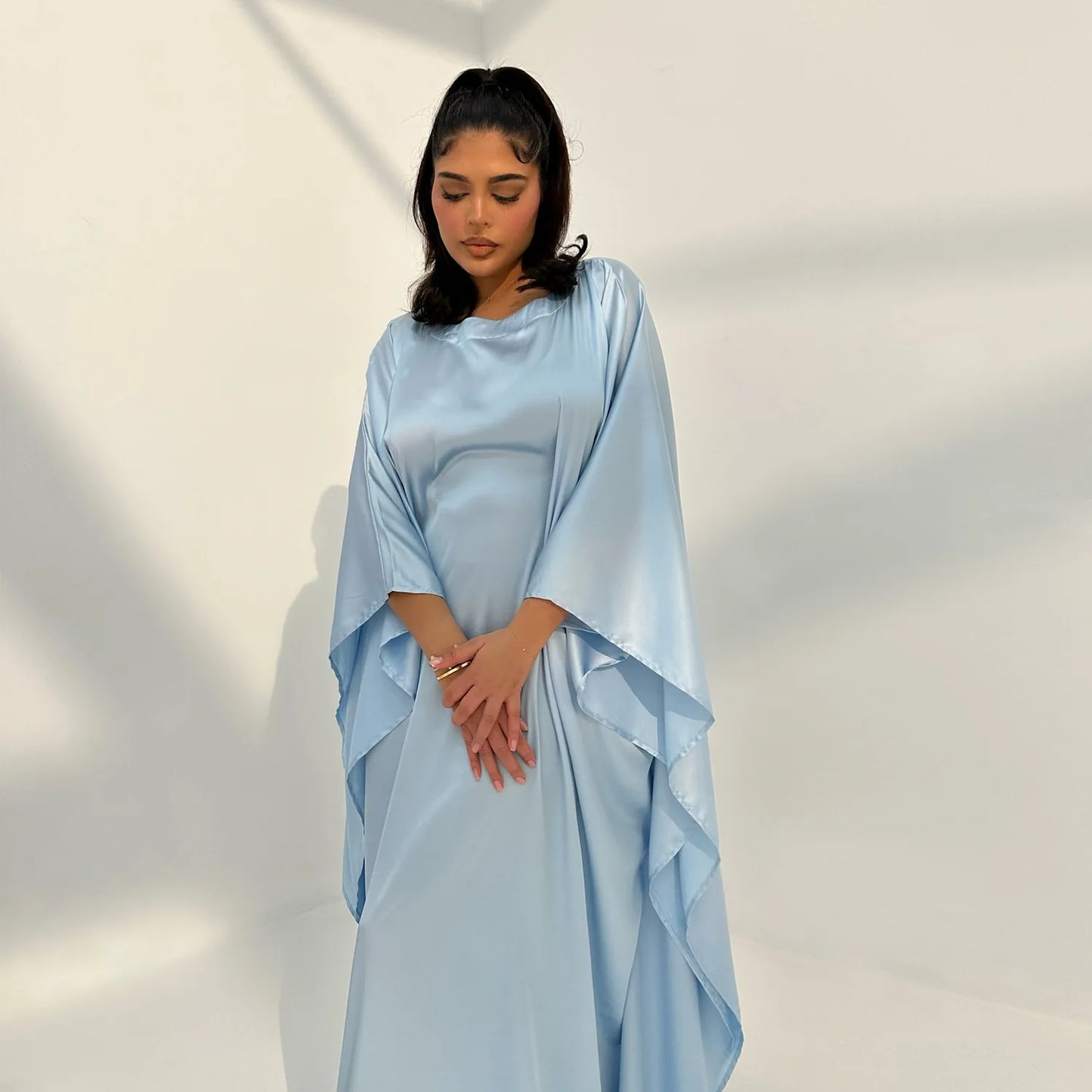 Butterfly Sleeve Abaya with Belt - Elegant Party Dress