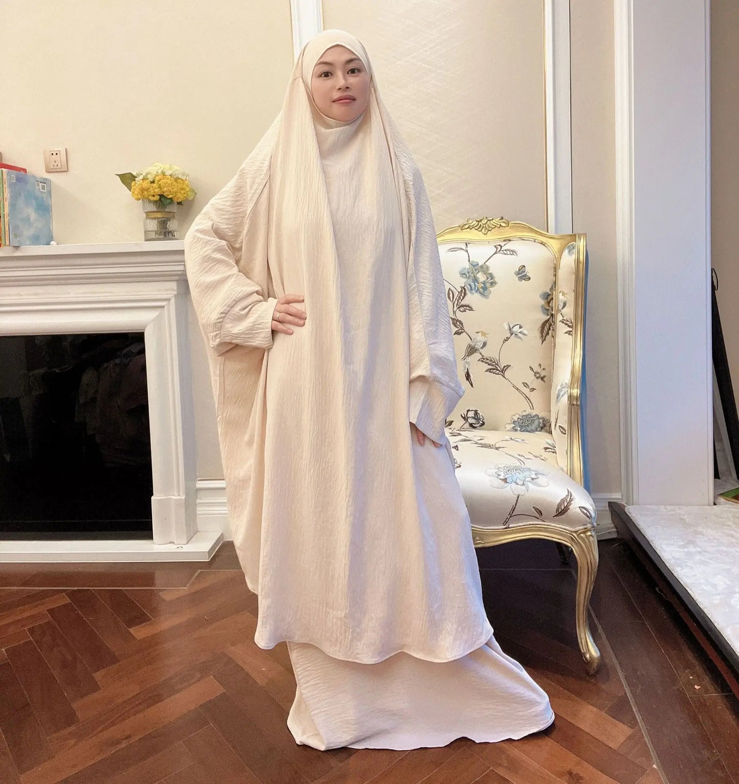 Long Khimar Prayer Set - 2 Piece Pullover Jilbab for Women