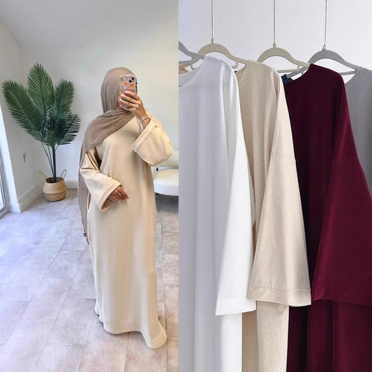 Elegant Muslim Abaya Dress - Traditional Kaftan Robe for Eid & Ramadan