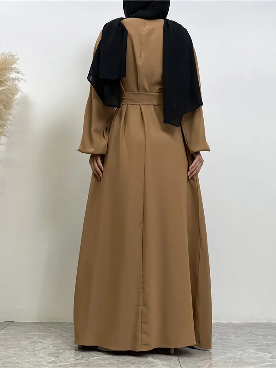 Elegant Abaya Dress with Pockets - Regular Fit Robe