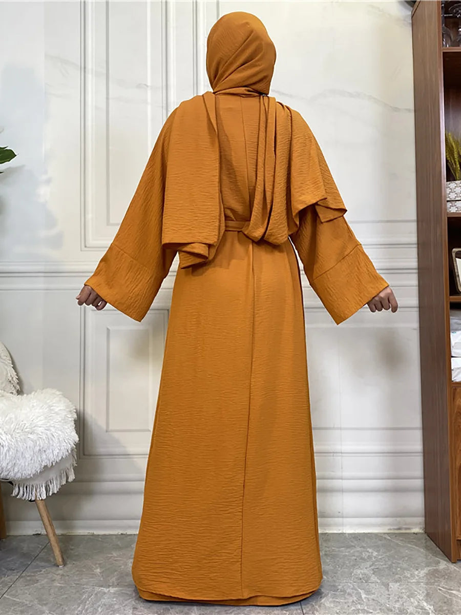Complete Abaya Suit with Hijab - Modest Cardigan Set