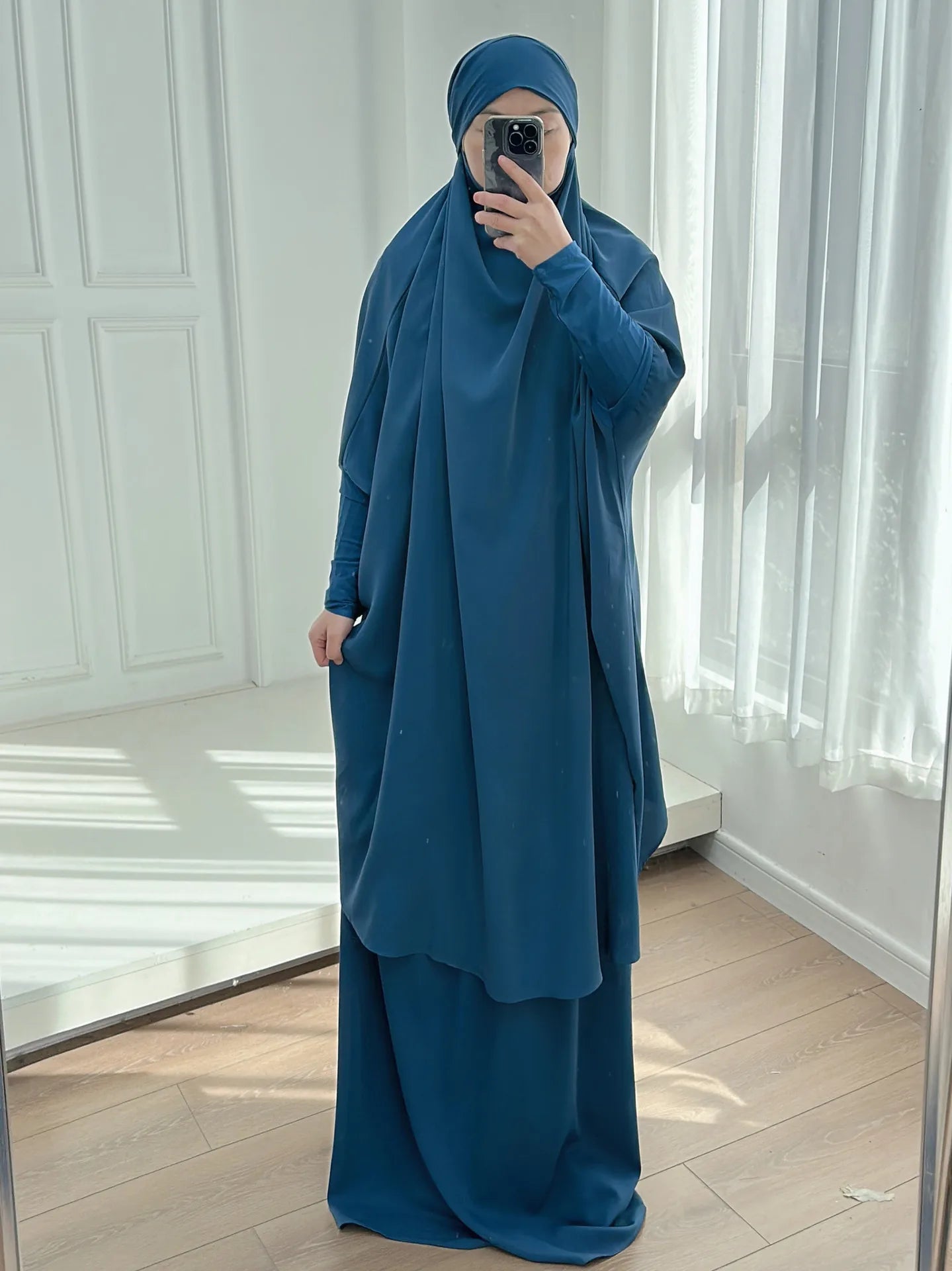 Hooded Abaya & Skirt Set - Gorgeous Party Prayer Garment
