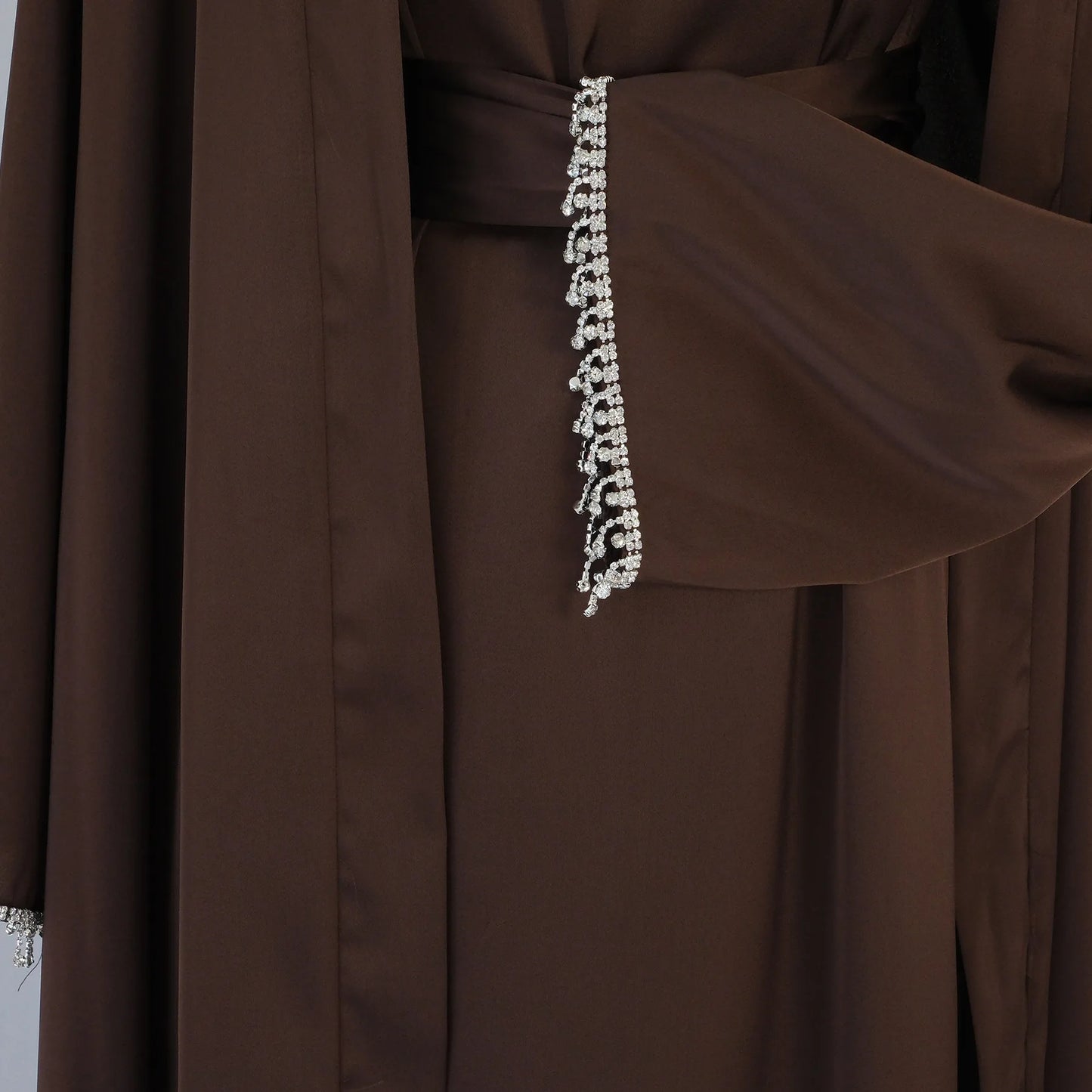 Nida 3-Piece Set with Crystal Chain - Elegant Evening Abaya