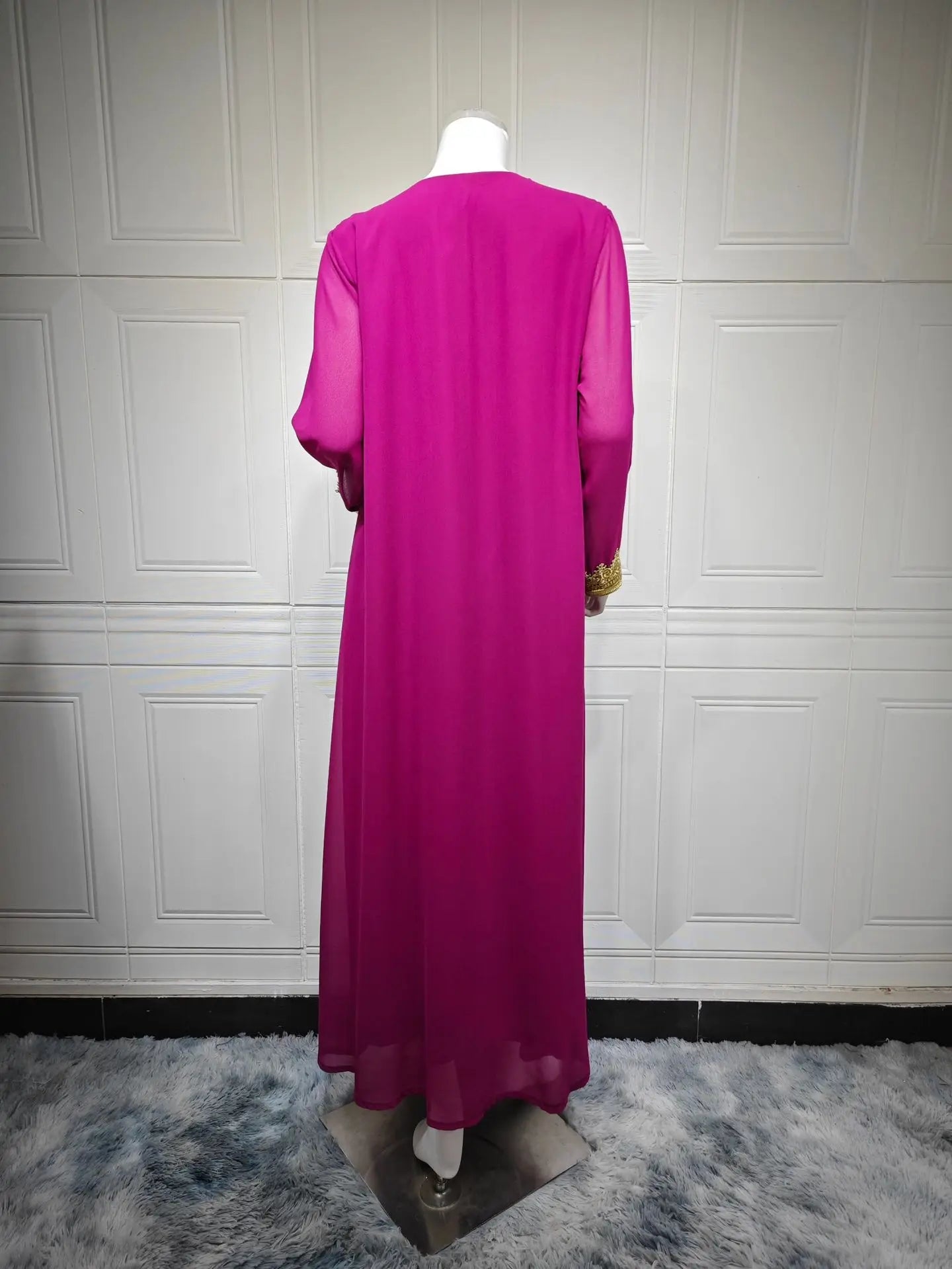 Luxury 2-Piece Kimono Cardigan & Dress Set - Embroidered Abaya