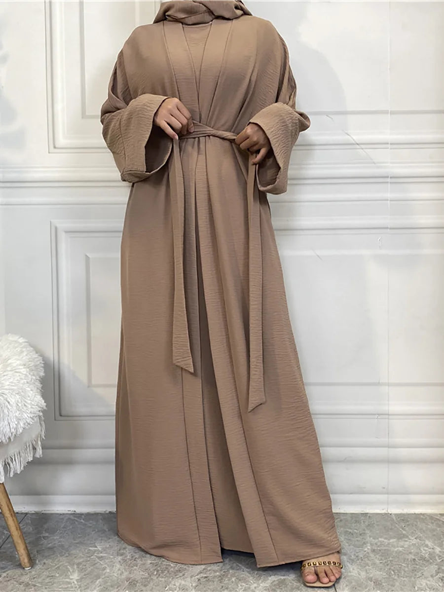 Complete Abaya Suit with Hijab - Modest Cardigan Set