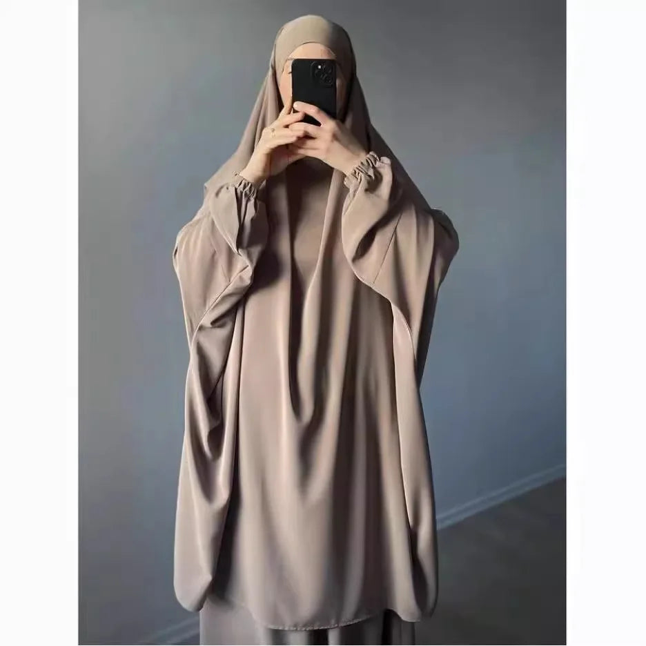 2-Piece Long Khimar & Skirt Prayer Set - Muslim Women Prayer Garment | Ramadan Eid 2025