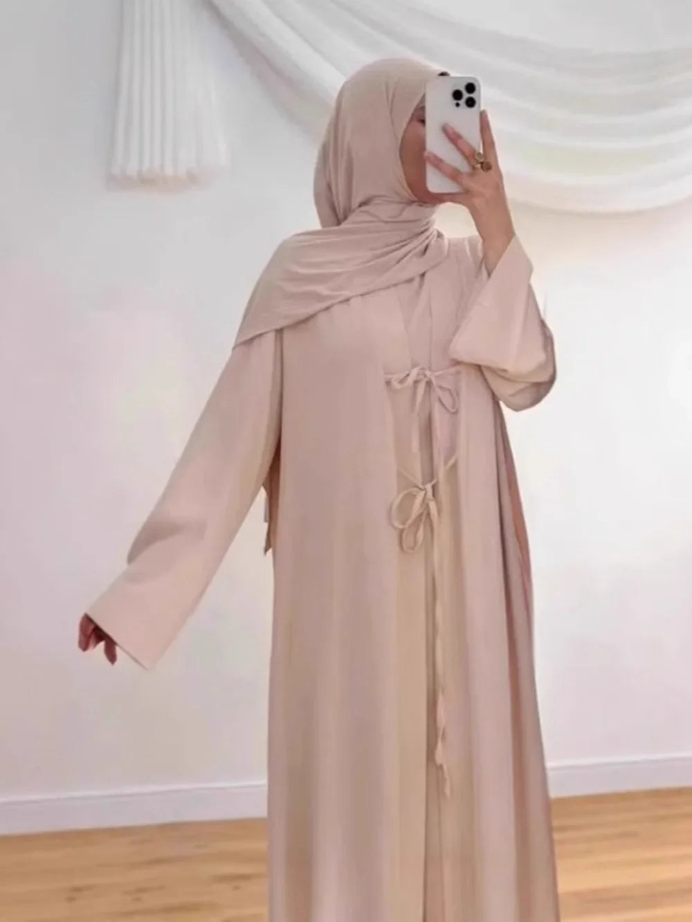 Satin 2-Piece Set - Elegant Party Abaya