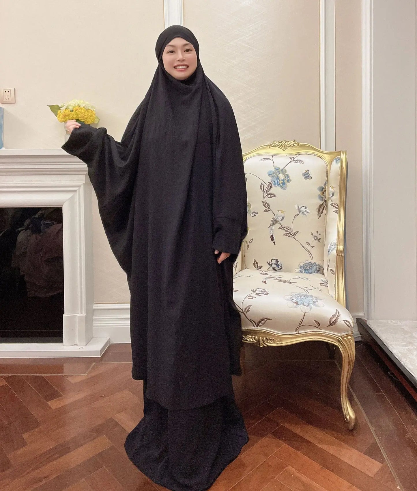Long Khimar Prayer Set - 2 Piece Pullover Jilbab for Women