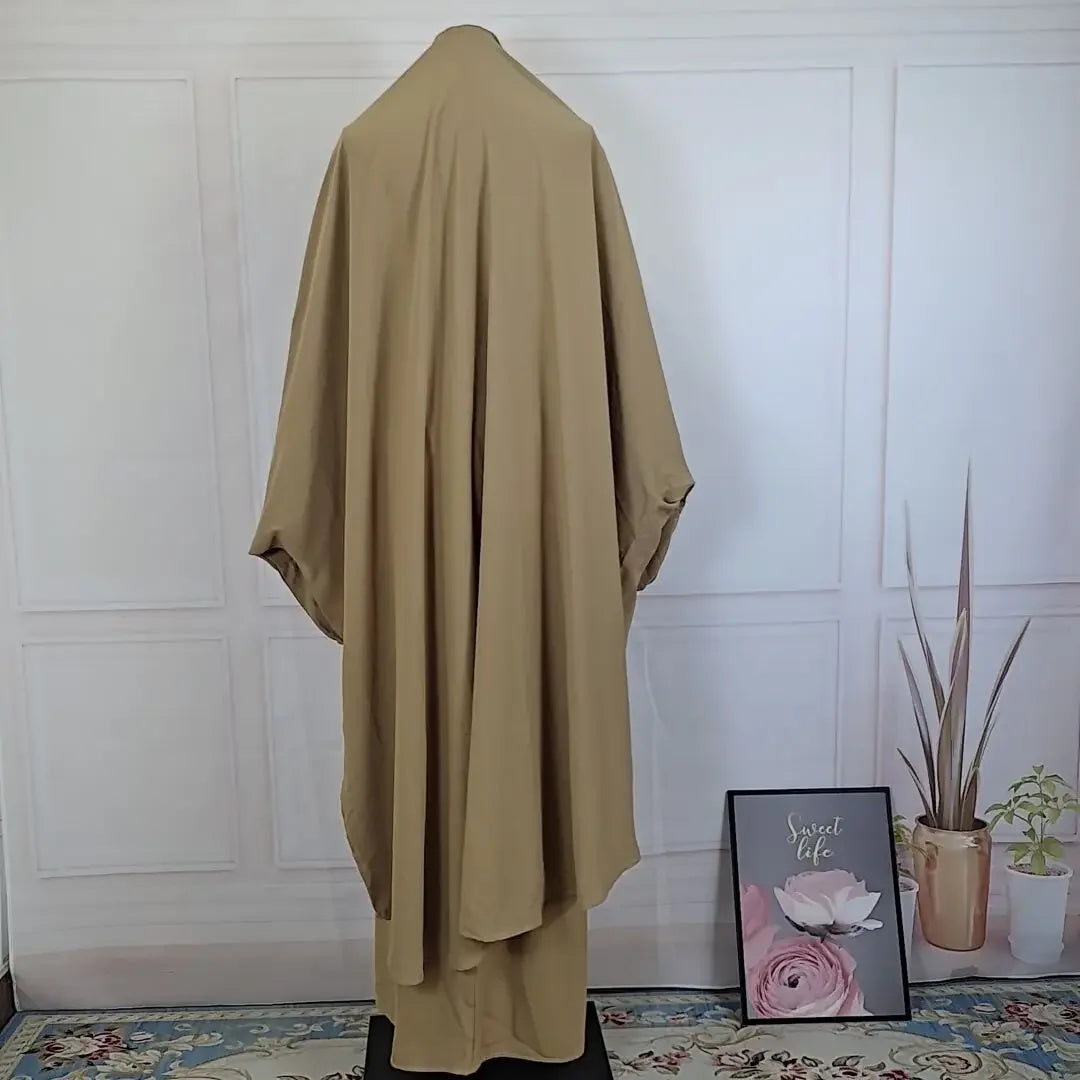 2-Piece Long Khimar & Skirt Prayer Set - Muslim Women Prayer Garment | Ramadan Eid 2025