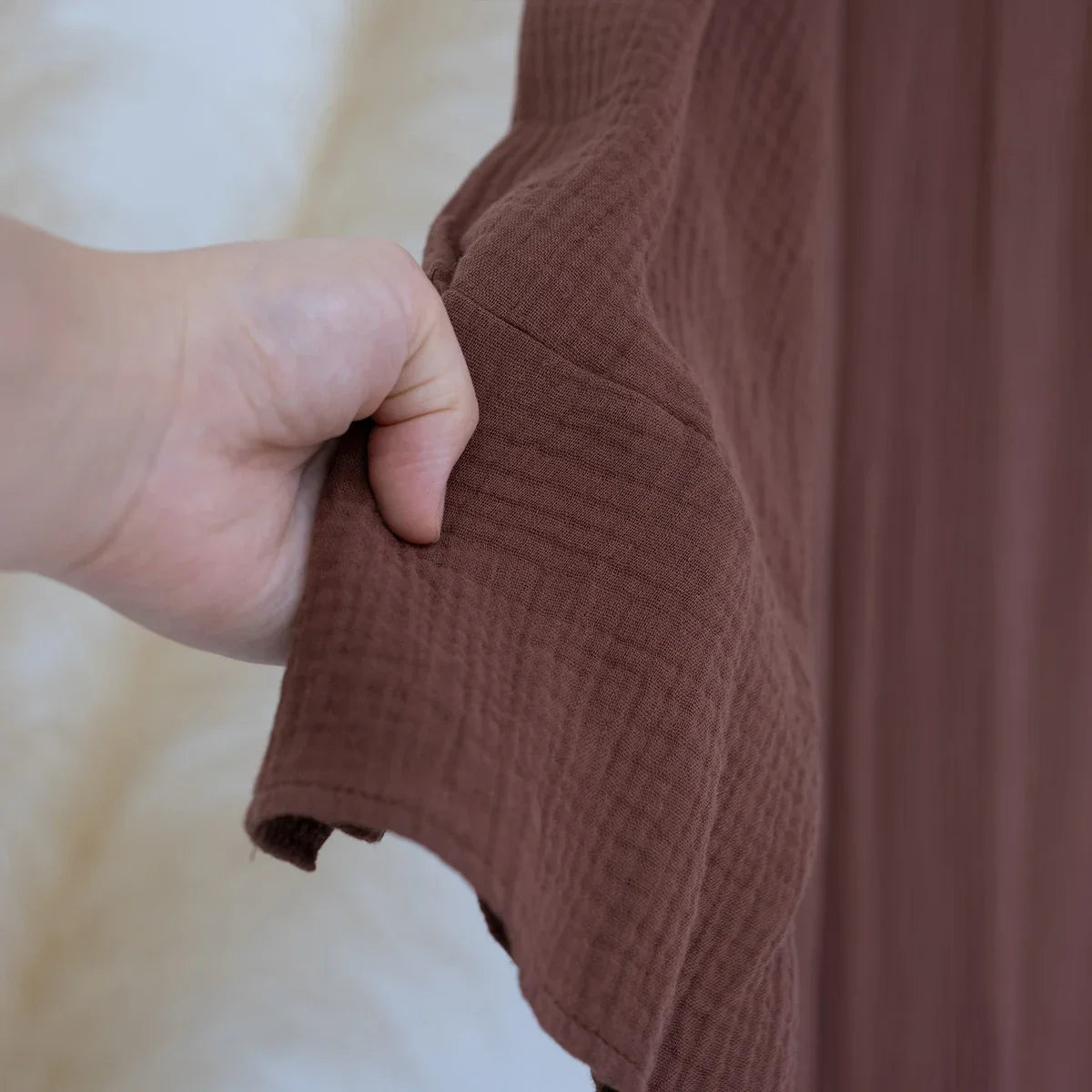 100% Crumpled Cotton Abaya - Loose Long Dress with Full Sleeves | Ramadan & Prayer