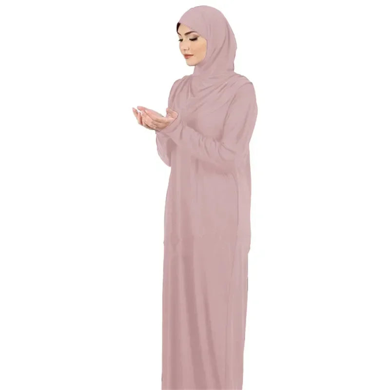 One-Piece Hooded Khimar Prayer Dress - Overhead Hijab Abaya for Women | Ramadan Salah