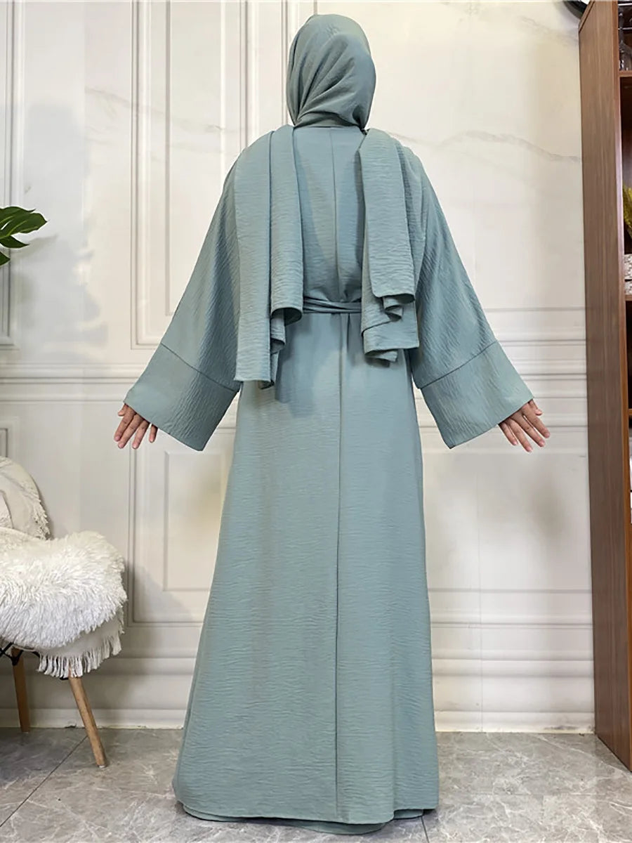 Complete Abaya Suit with Hijab - Modest Cardigan Set