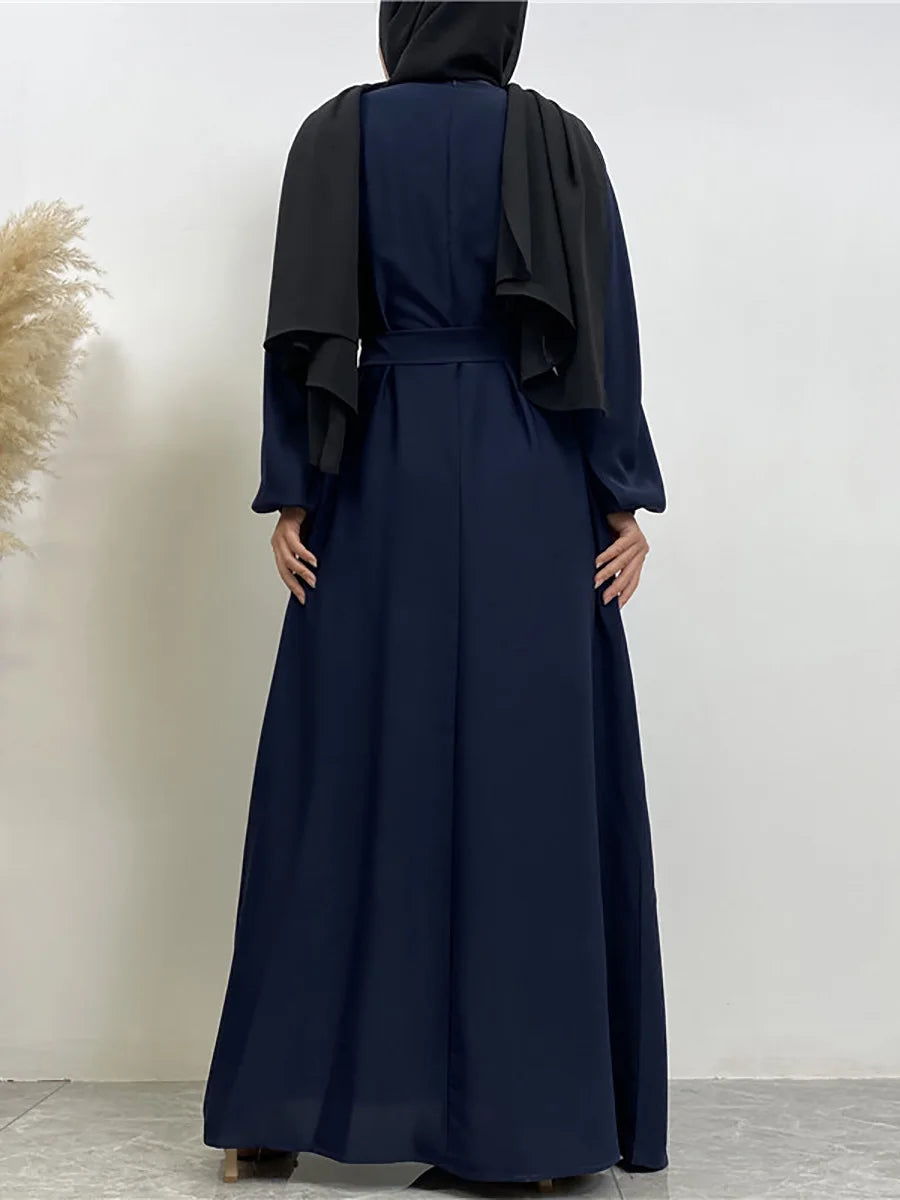 Elegant Abaya Dress with Pockets - Regular Fit Robe