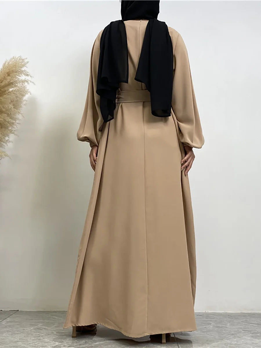Elegant Abaya Dress with Pockets - Regular Fit Robe