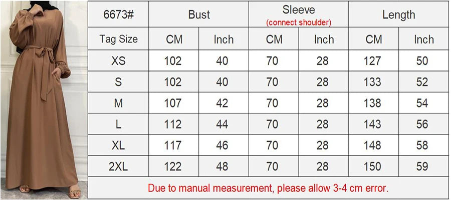 Elegant Abaya Dress with Pockets - Regular Fit Robe