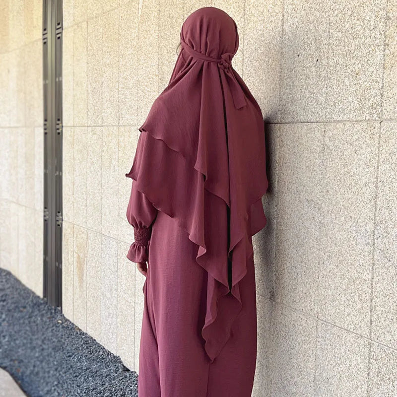 Long Khimar Prayer Garment - Overhead Hijab Pullover