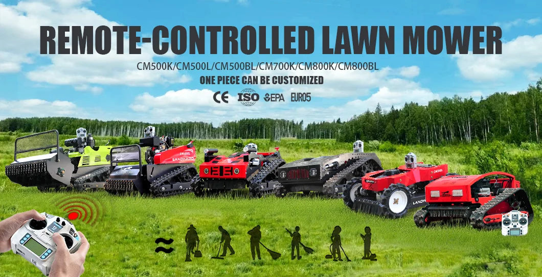 LANDWARD CM800BL Crawler Remote Control Lawn Mower | 10HP Diesel | CE Certified