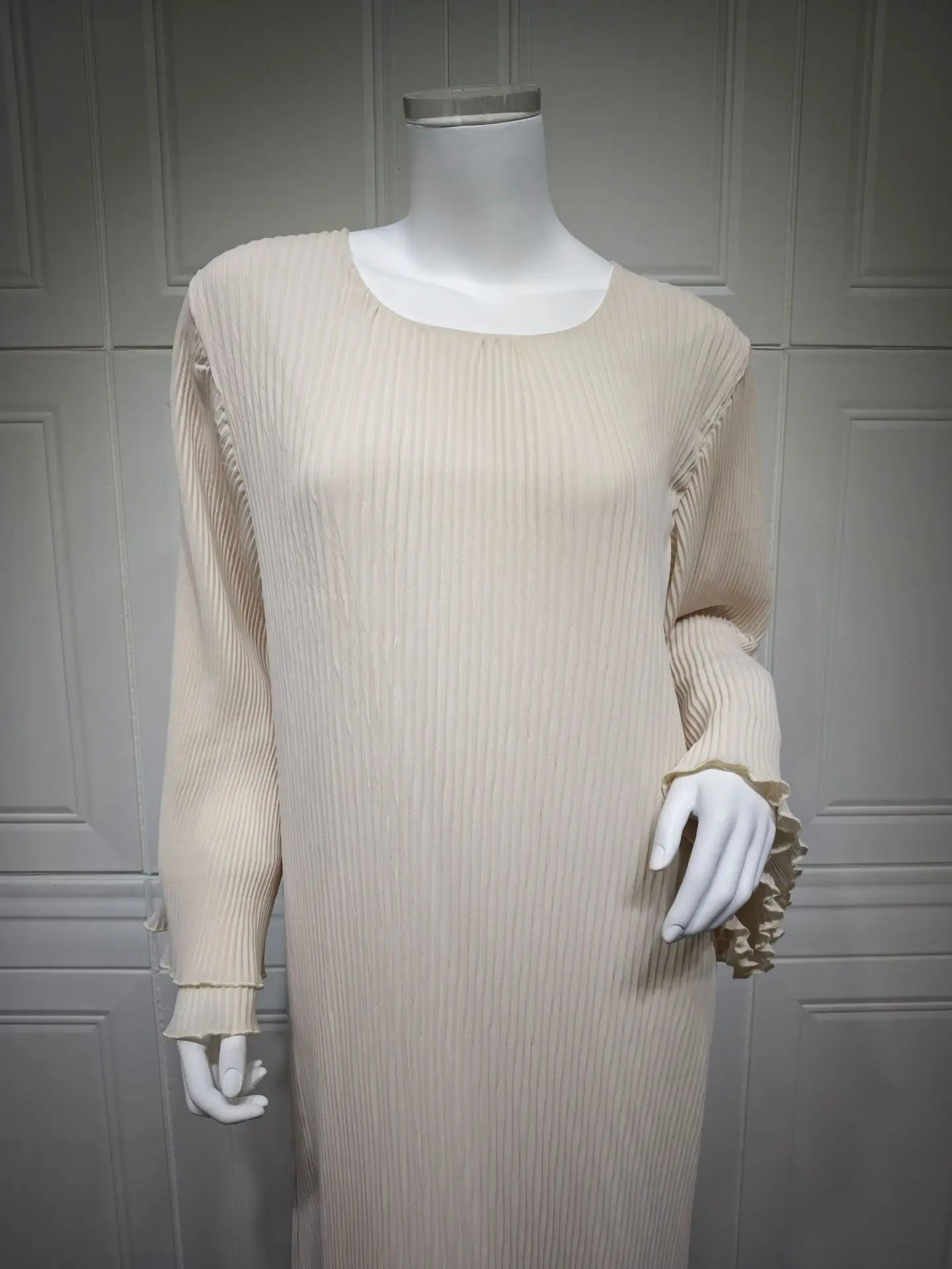 AyLosi Chiffon Pleated Flare Sleeve Muslim Dress - Elegant Kimono Abaya for Women | Eid Ramadan