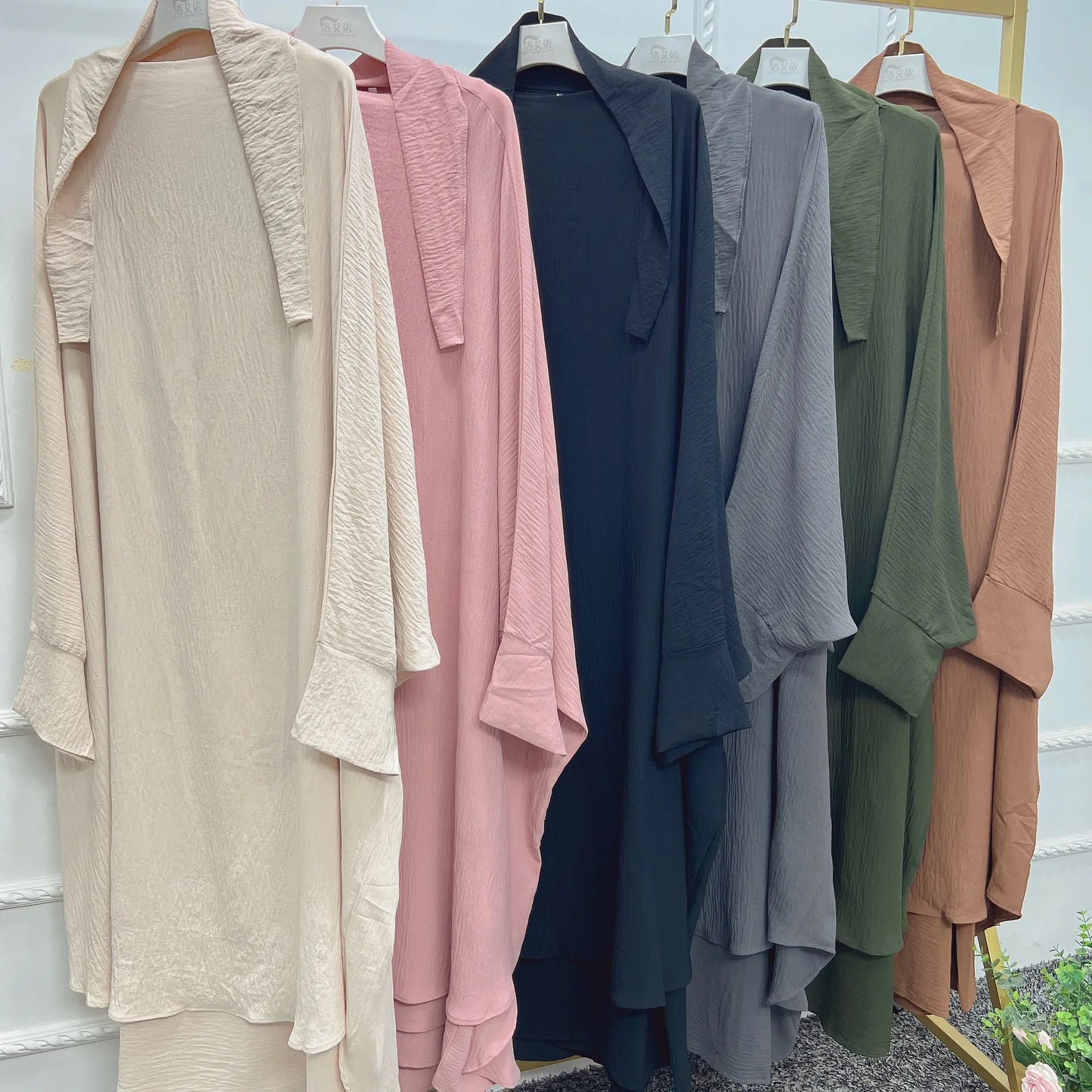 Long Khimar Prayer Set - 2 Piece Pullover Jilbab for Women