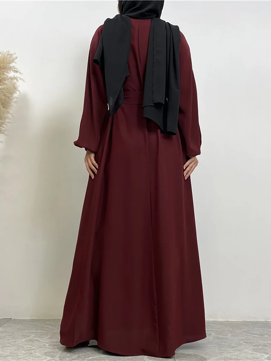Elegant Abaya Dress with Pockets - Regular Fit Robe
