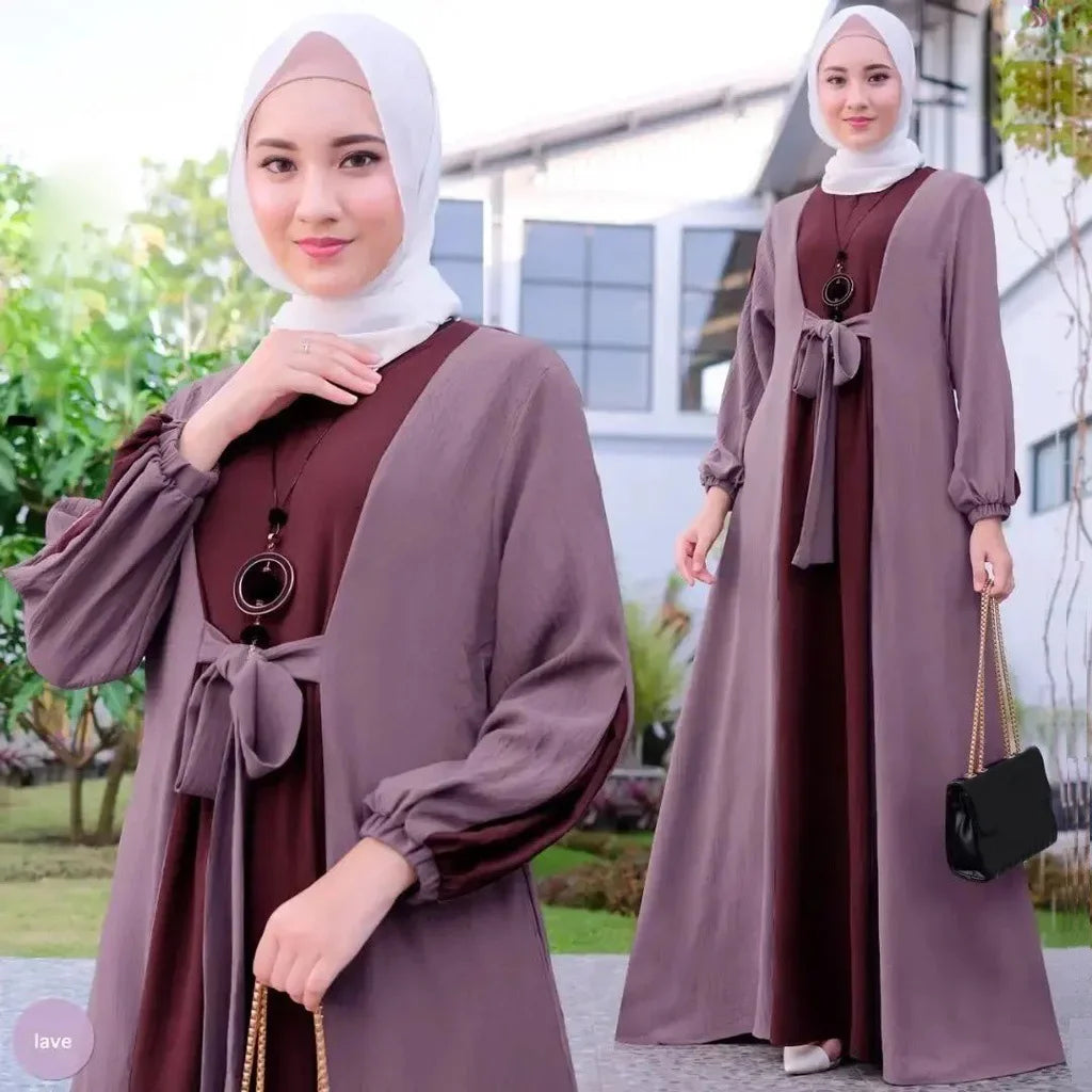 Long Sleeve Abaya - Casual Loose Fit Dress