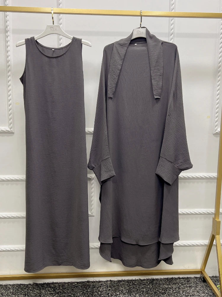 Long Khimar Prayer Set - 2 Piece Pullover Jilbab for Women