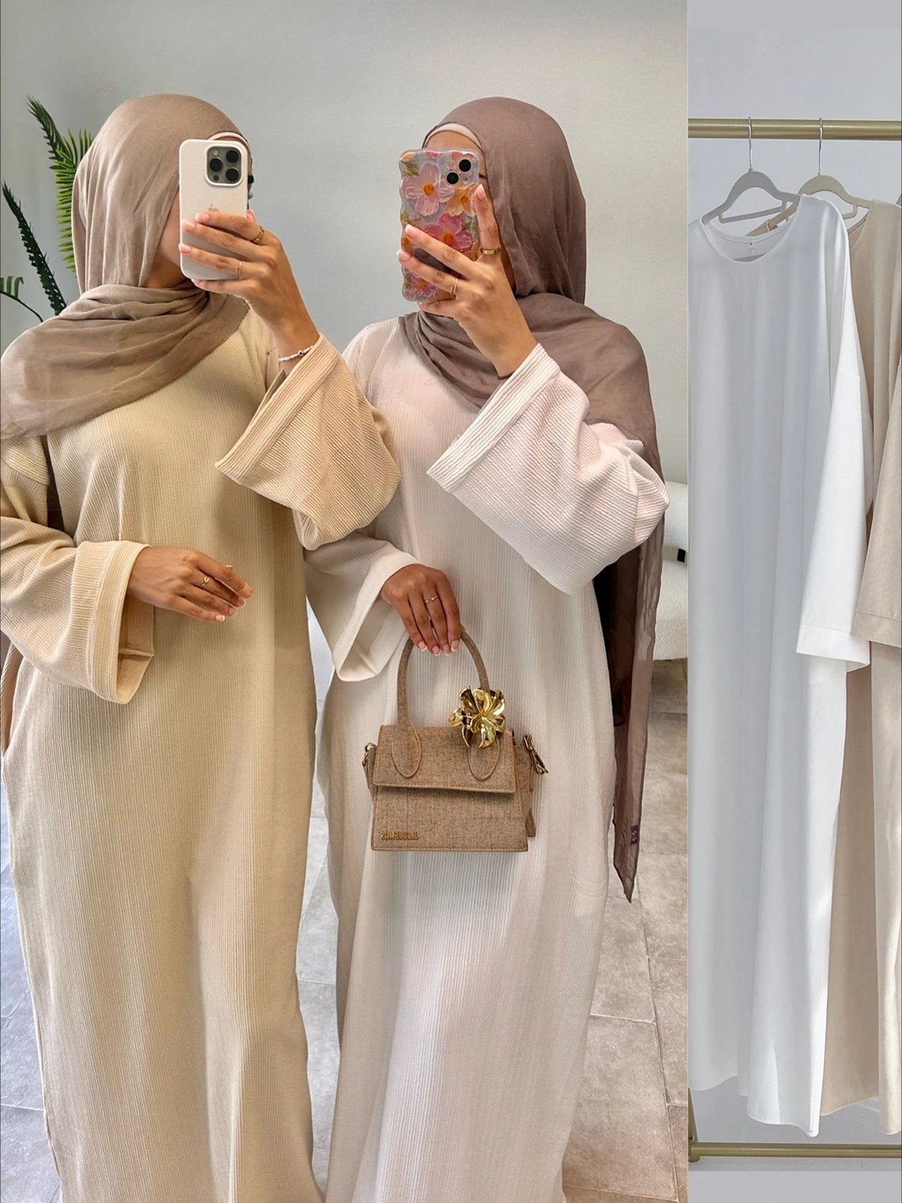 Corduroy Muslim Abaya Dress - Long Robe Kaftan for Women | Ramadan & Eid 2025