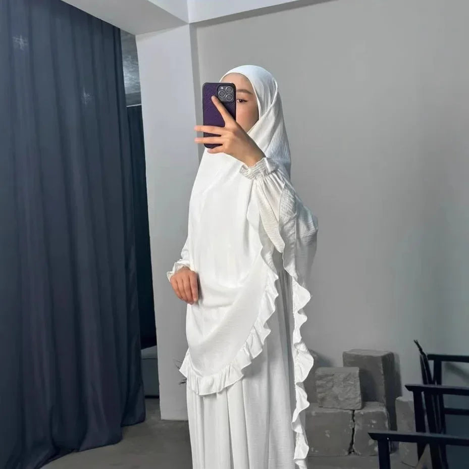 2-Piece Prayer Set - Long Khimar & Dress Abaya