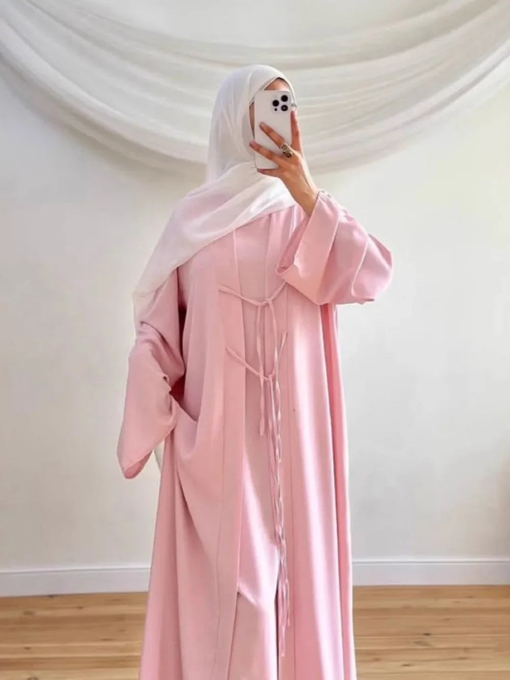 Satin 2-Piece Set - Elegant Party Abaya