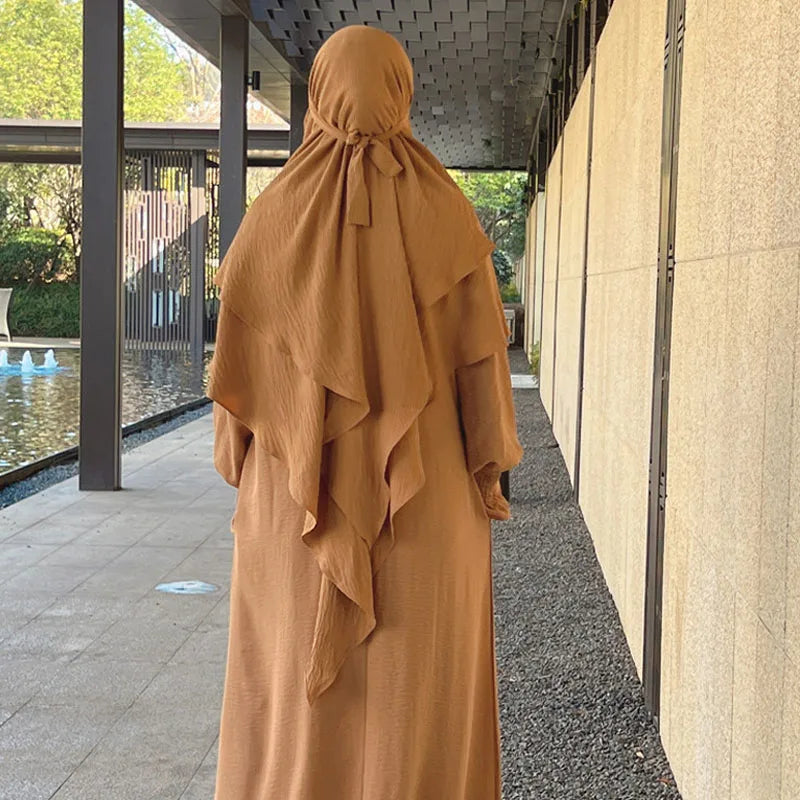 Long Khimar Prayer Garment - Overhead Hijab Pullover