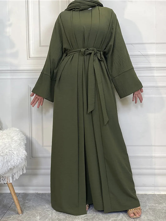 Complete Abaya Suit with Hijab - Modest Cardigan Set