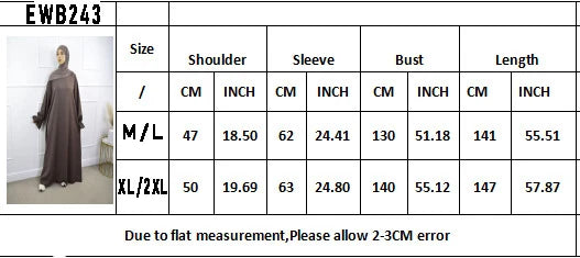 Muslim Modest Abaya Dress with Headscarf - Flare Sleeve Prayer Robe