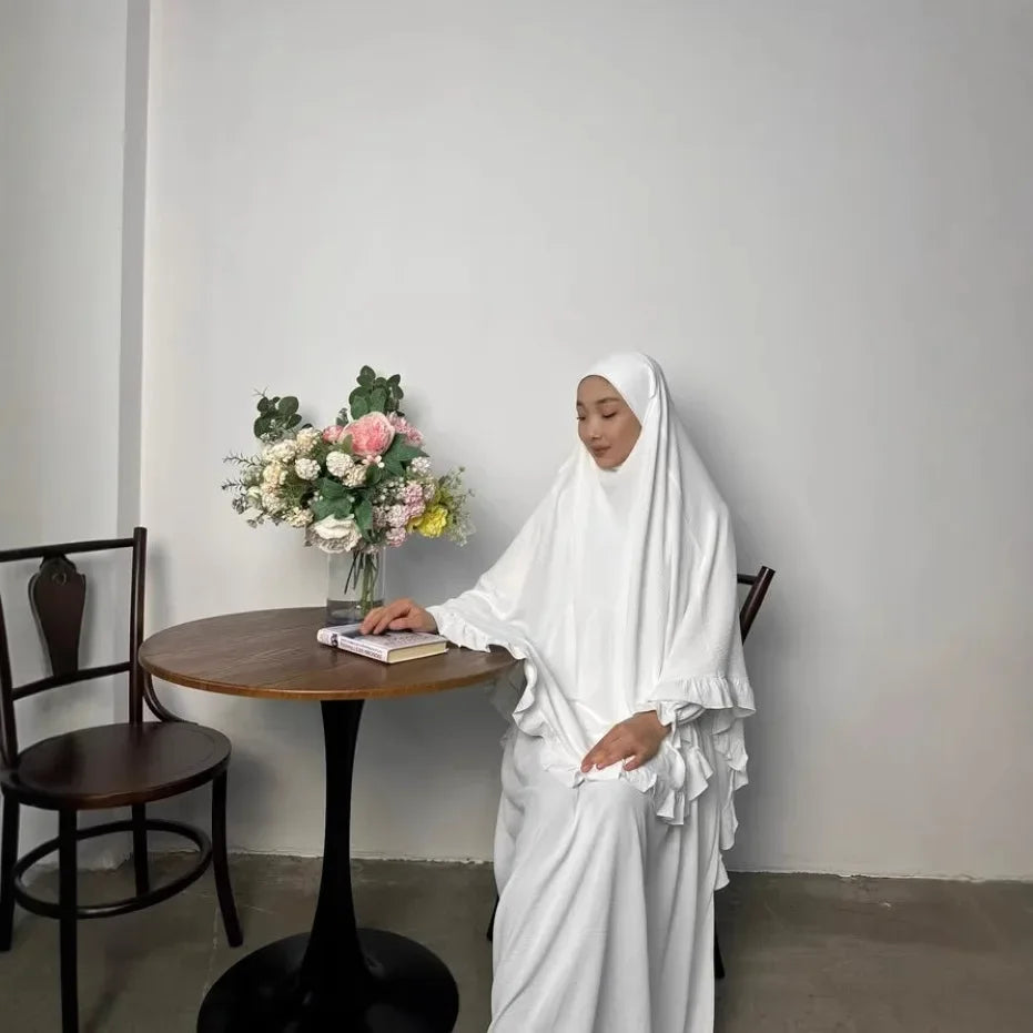 2-Piece Prayer Set - Long Khimar & Dress Abaya