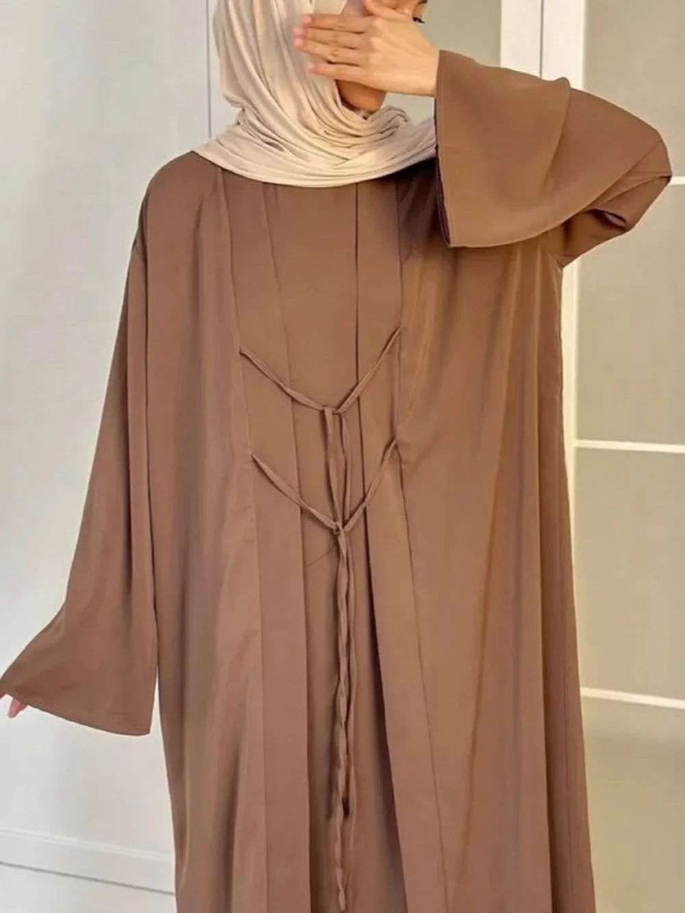 Satin 2-Piece Set - Elegant Party Abaya