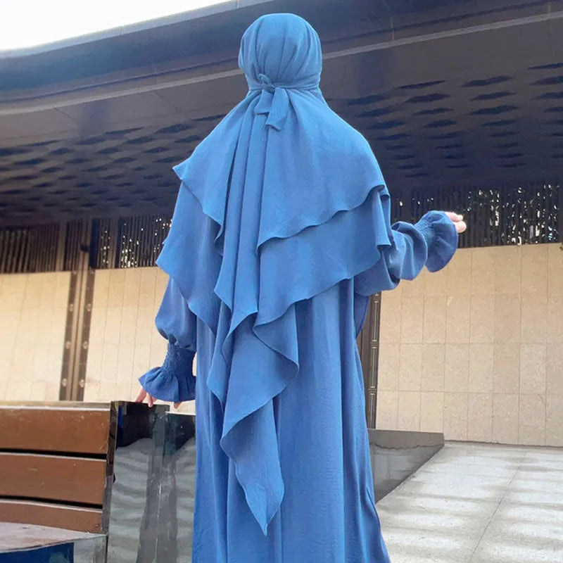 Long Khimar Prayer Garment - Overhead Hijab Pullover